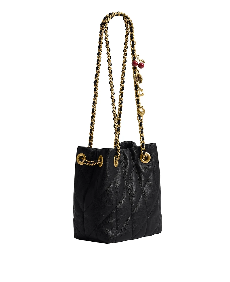 Coach Quilted Leather Jade Drawstring Mini Crossbody Handbag