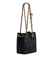 Coach Quilted Leather Jade Drawstring Mini Crossbody Handbag