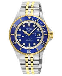 Gevril Men's Swiss Made Wall Street Swiss Automatic Two tone Stainless Steel Bracelet Watch