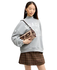 Coach Originals Signature Jacquard Small Turn-Lock Haversack Handbag 27
