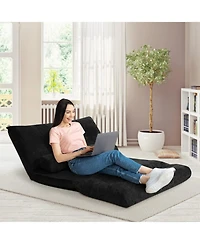 Sugift 6-Position Adjustable Sleeper Lounge Floor Couch with 2 Pillows