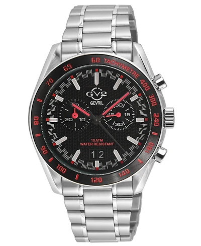 GV2 by Gevril Men's Swiss Made Freccia Swiss Quartz Silver Stainless Steel Bracelet Watch