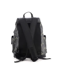 Pre-Owned Gucci Large Double Pocket Buckle Backpack Printed Gg Coated Canvas