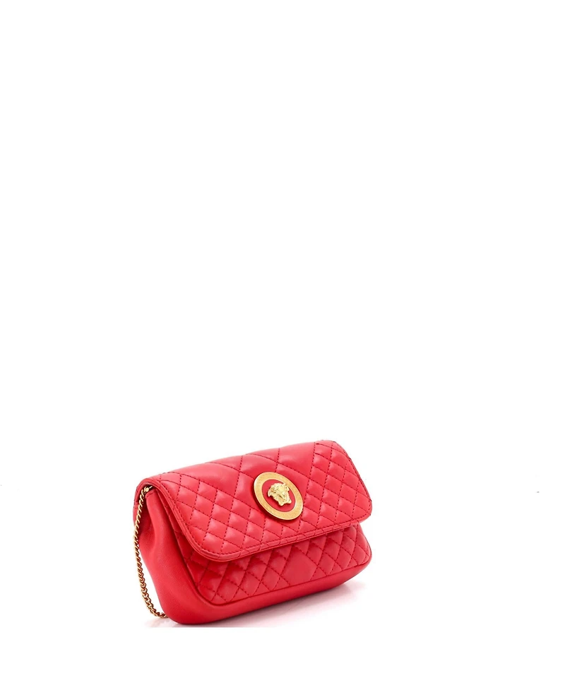 Pre-Owned Versace Mini Medusa Icon Chain Flap Bag Quilted Leather