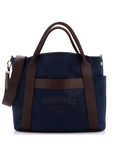Pre-Owned Hermes Sac De Pansage Groom Handbag Canvas