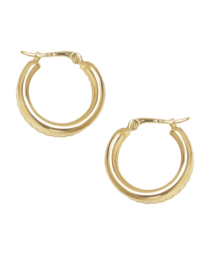 Macy's Sculptured Double Tube Twist Hoop Earrings in 14k Yellow Gold