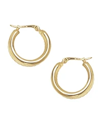 Macy's Sculptured Double Tube Twist Hoop Earrings in 14k Yellow Gold