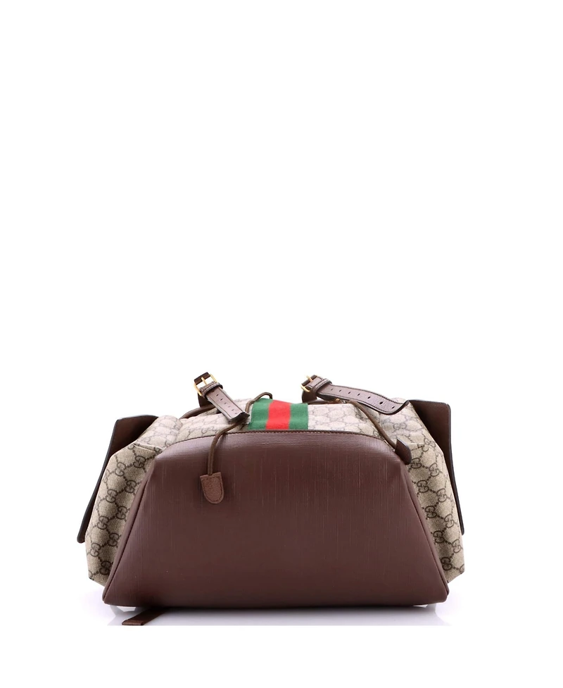 Pre-Owned Gucci Medium Ophidia Flap Backpack Gg Coated Canvas