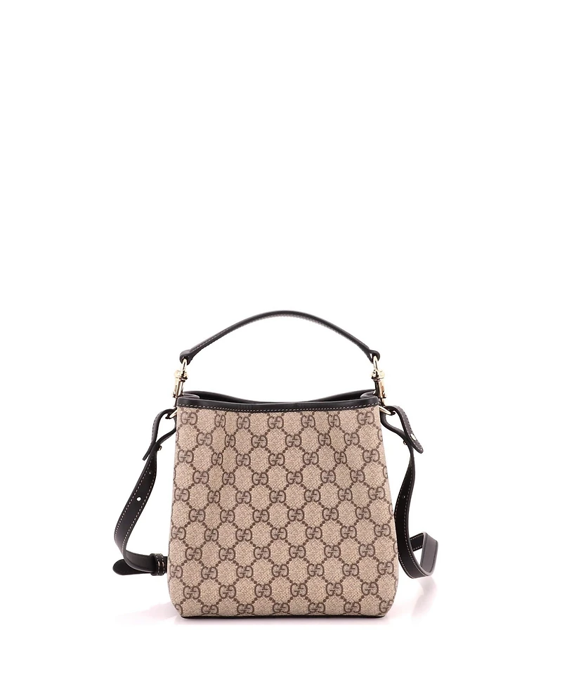 Pre-Owned Gucci Small Gg Emblem Bucket Bag Gg Coated Canvas