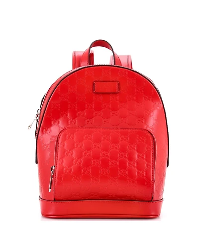 Pre-Owned Gucci Small Signature Pocket Backpack Guccissima Leather