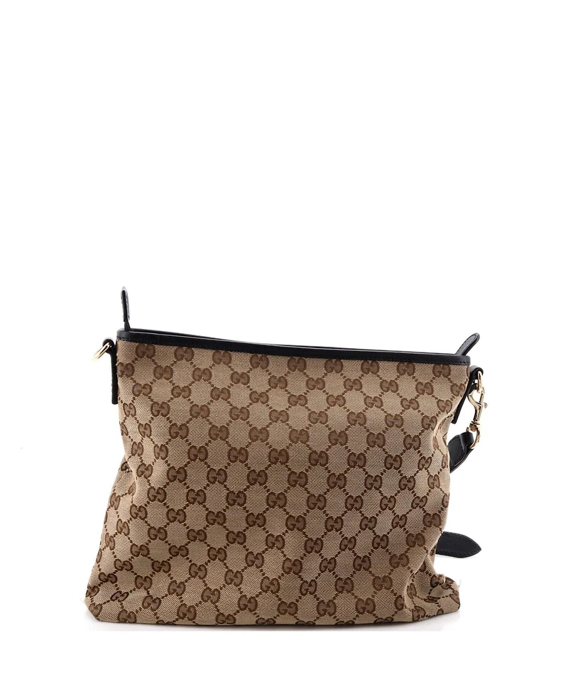 Pre-Owned Gucci Medium Web Messenger Bag Gg Canvas