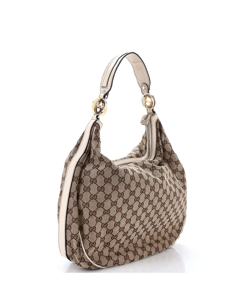 Pre-Owned Gucci Medium Twins Hobo Gg Canvas
