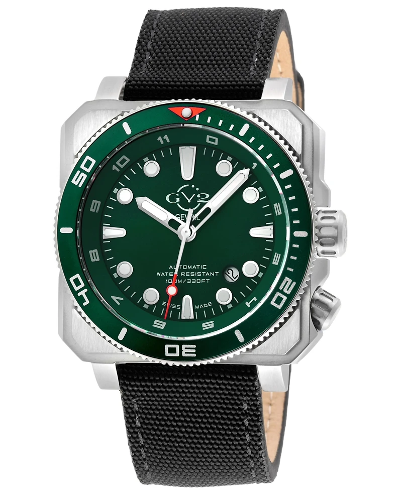 GV2 by Gevril Men's Swiss Made Xo Submarine Swiss Automatic Canvas Strap Watch
