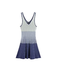 Desigual Women's Fit & Flare Striped Sleeveless Sweater Dress