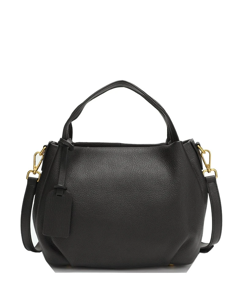 Susu Vale Genuine Leather Slouchy Satchel Bag for Women, Soft Top Handle Shoulder Purse, Everyday Crossbody Handbag with Adjustable Strap