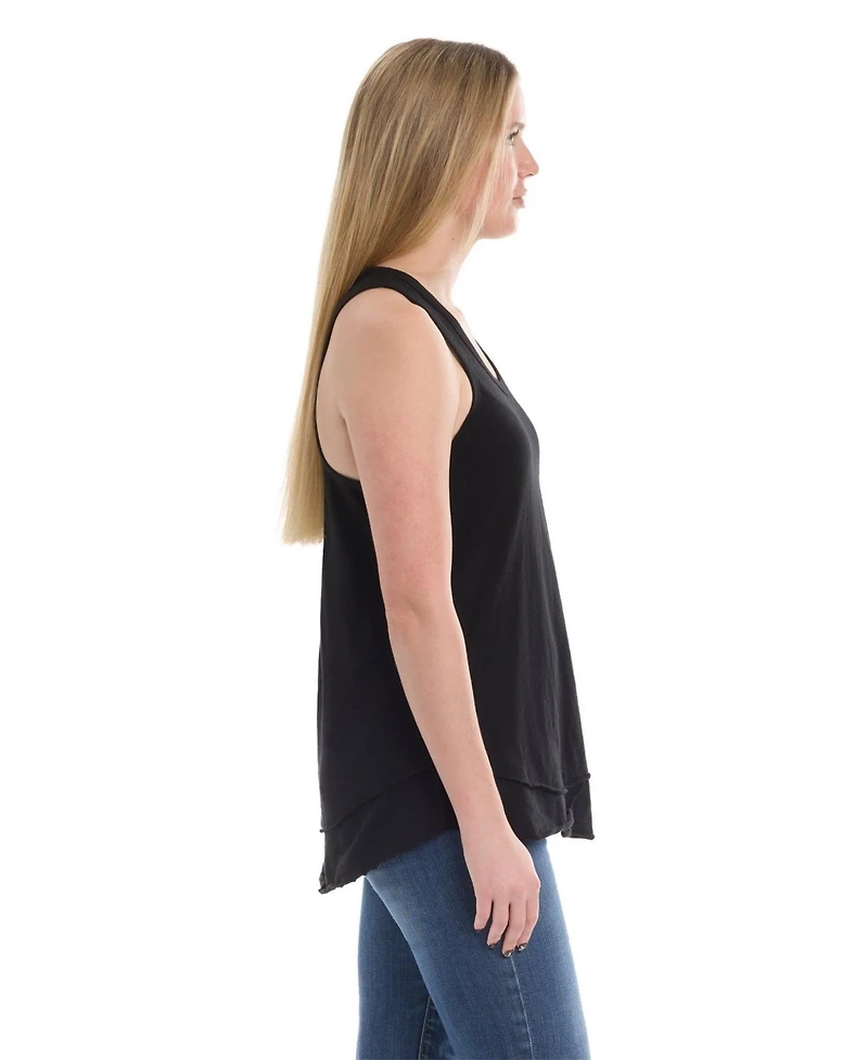 Wilt Women's Shrunken Mock Hem Shirttail Tank