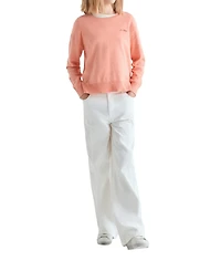 Scalpers Women's Crew Neck Long Sleeve Cotton Sweater