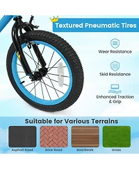 Sugift 16" Kids' Bike with Detachable Training Wheels and Adjustable Saddle, Ages 3-8