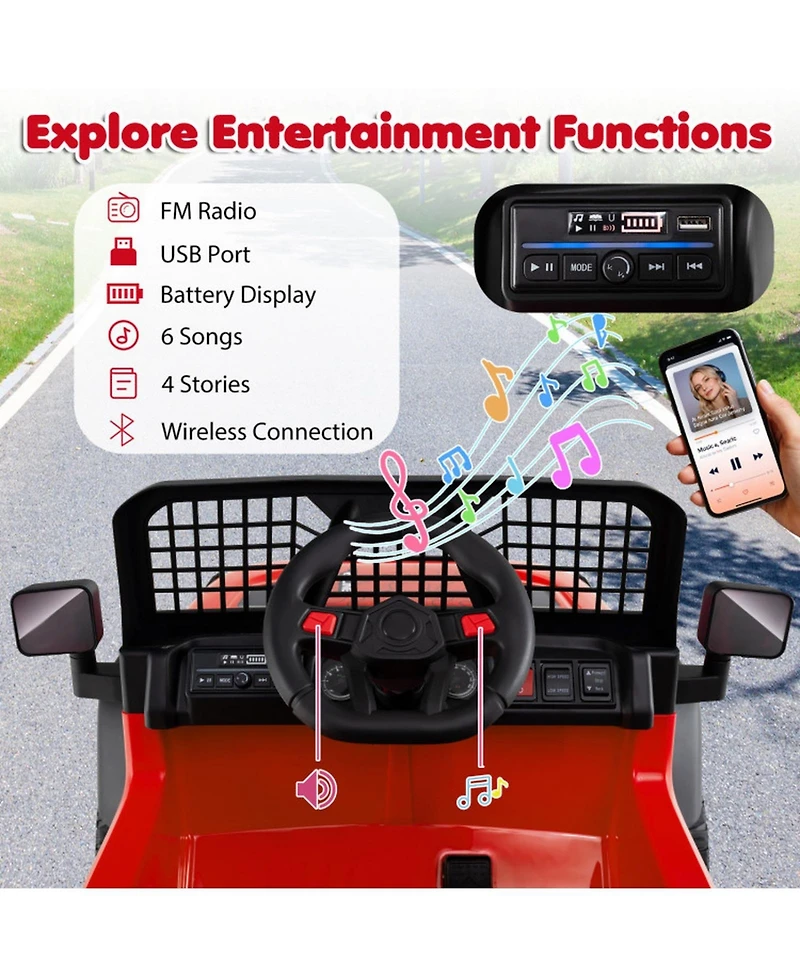 Sugift 24V Kids Ride-On Car with Parent Remote Control and Music, Ages 3+