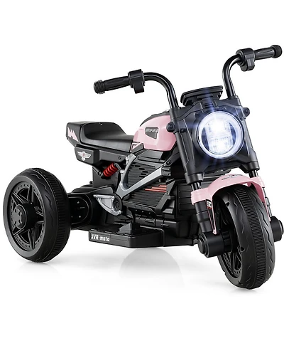 Sugift Kids Electric 3-Wheel Motorcycle with Rechargeable Battery and Led Headlight, Ages 3-5