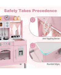 Sugift Adjustable-Height Wooden Play Kitchen, Ages 3+