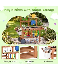 Sugift Water Tank & Sink 15-Piece Mud Kitchen, Ages 3+