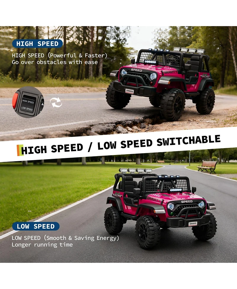 homfan 24V 4WD 2-Seater Ride-On Truck, Ages 3-8