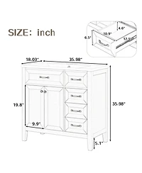 Busdays 36 Inch Bathroom Vanity with Sink Combo Cabinet with Drawers Solid Frame and Mdf Board