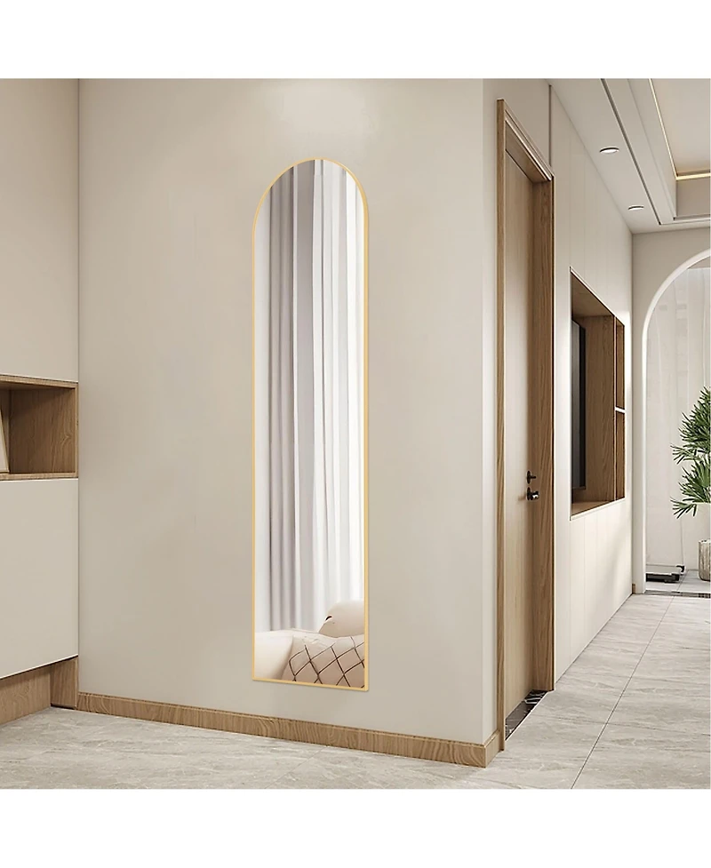 Busdays 59 x 16 Inch Full Length Floor Mirror with Stand Aluminum Alloy Frame Wall Mounted for Bedroom Bathroom