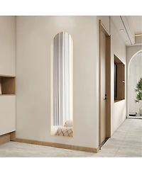 Busdays 59 x 16 Inch Full Length Floor Mirror with Stand Aluminum Alloy Frame Wall Mounted for Bedroom Bathroom