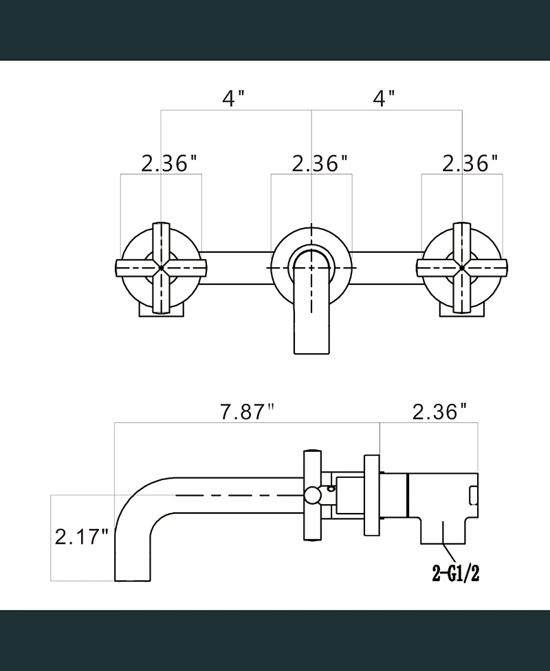 Busdays Wall Mount Bathroom Sink Faucet with Pop Up Drain No Overflow