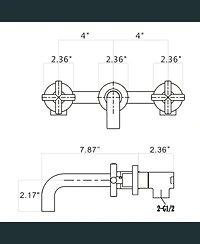 Busdays Wall Mount Bathroom Sink Faucet with Pop Up Drain No Overflow