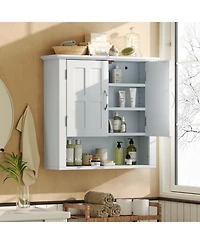 Busdays Wall Mounted Bathroom Storage Cabinet with Adjustable Shelves Medicine Cabinet for Laundry Room Kitchen Living Room