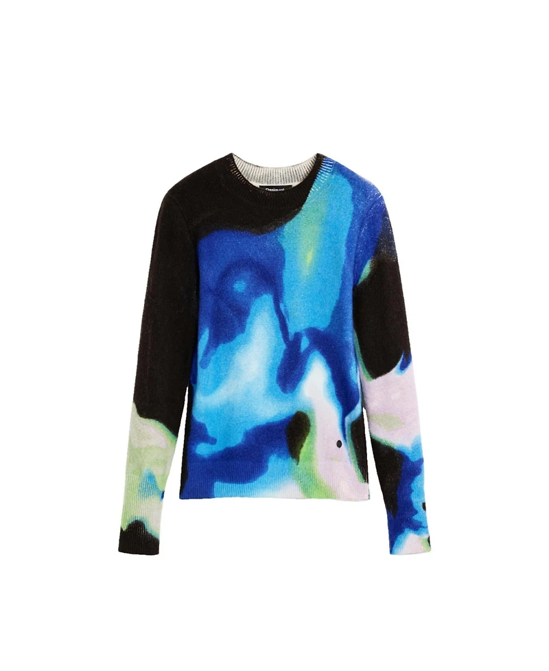 Desigual Women's M. C. Lacroix Abstract Print Fine-Knit Sweater