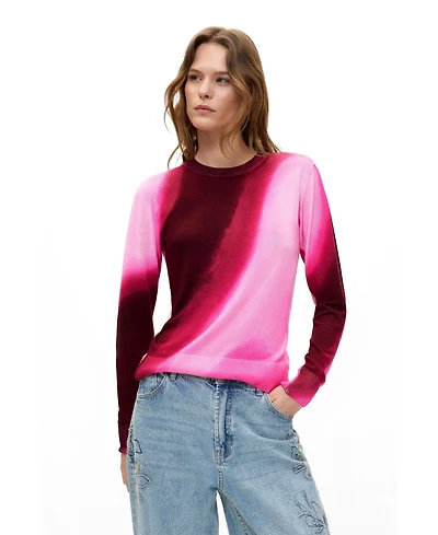 Desigual Women's Gradient Fine-Knit Crewneck Sweater