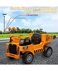 homfan Remote-Control Electric-Lifting Ride On Dump Truck, 66 lb Weight Capacity, Ages 3-8