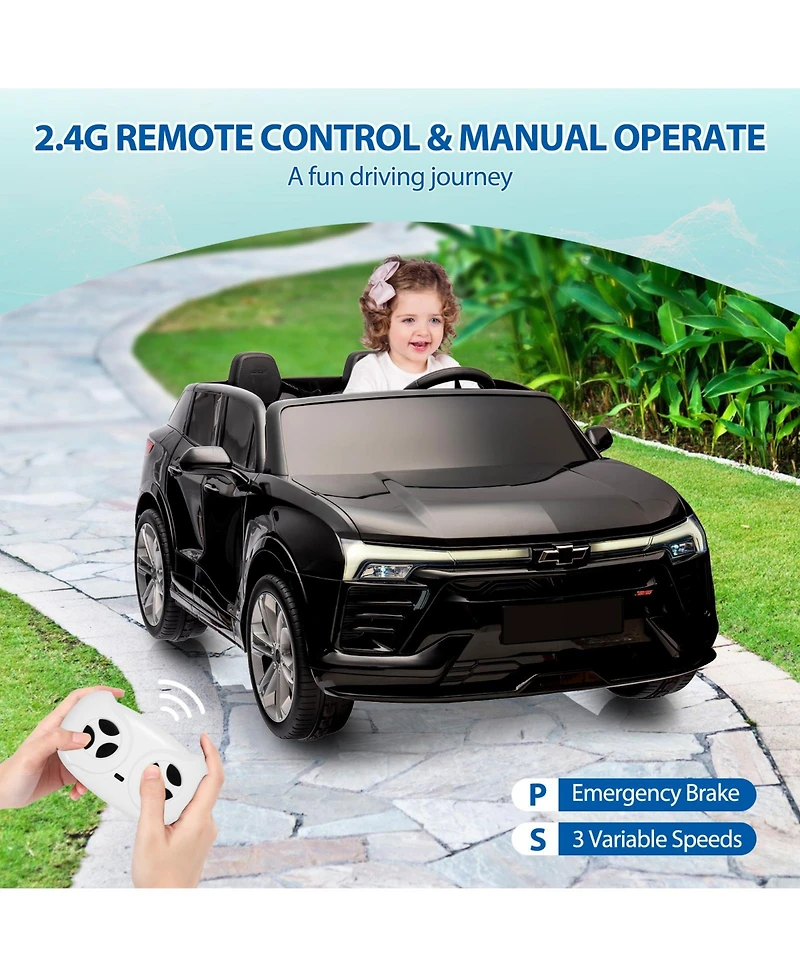 homfan Licensed Chevrolet 24V Battery-Powered Ride-On Suv with Remote Control, 2-Seater, Ages 3+