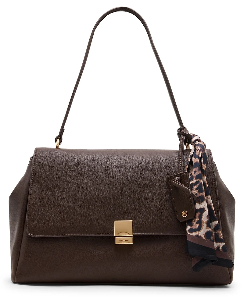 Anne Klein Flap with Scarf Medium Shoulder Handbag