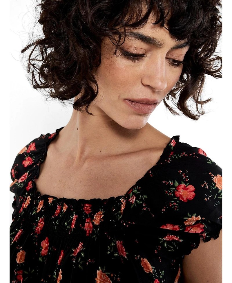 Apricot Women's Rose Milkmaid Midi Dress