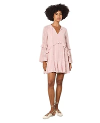 Apricot Women's Paisley Embroidered Boho Dress