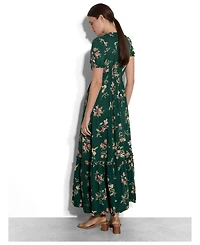 Apricot Women's Watercolour Floral Tiered Maxi Dress