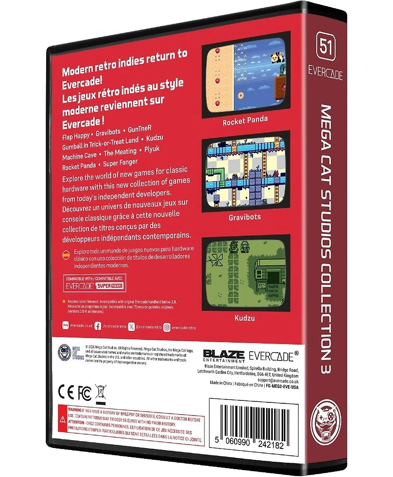 Blaze Entertainment Evercade Mega Cat Collection 3 10-Game Collectible Physical Edition for Evercade, Super Pocket