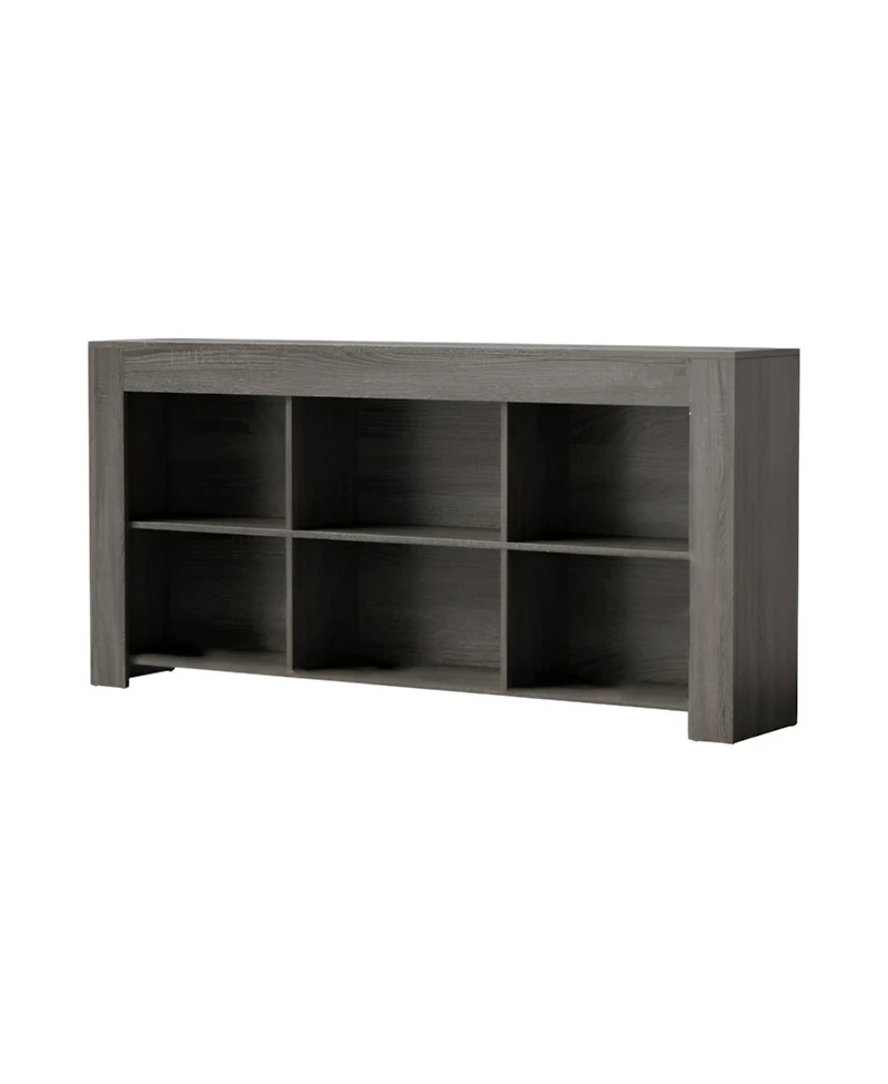 Slickblue Rustic Wood Console Table with 6 Storage Cubes