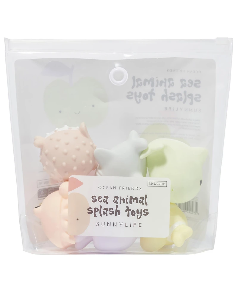 Sunnylife Sea Animal Water-Squirter Splash Toys, 6-Piece Set, Ages 3+