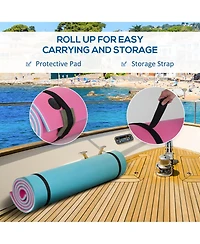 Hikeen 17' x 5' 3-Layer Foam Floating Water Mat, Portable Swimming Pool and Lake Raft
