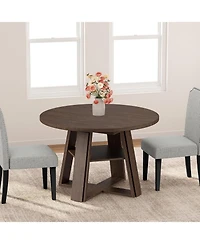 homfan 43.3"-59.06" Extendable Oval Dining Table for 4-8