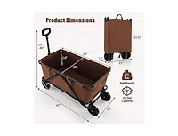 Mountaintop Collapsible Folding Wagon Cart with Adjustable Handlebar