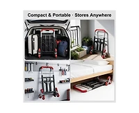 Mountaintop Heavy Duty Folding Stair Climbing Cart with Adjustable Handle, Portable Collapsible Utility Wagon for Shopping, Grocery, Moving and Travel