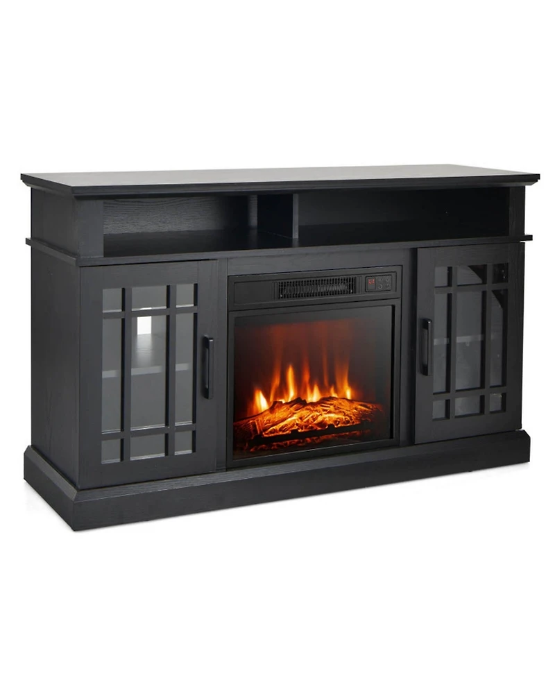 Gouun 48 in Electric Fireplace Tv Stand with Storage Cabinets for TVs up to 55 in