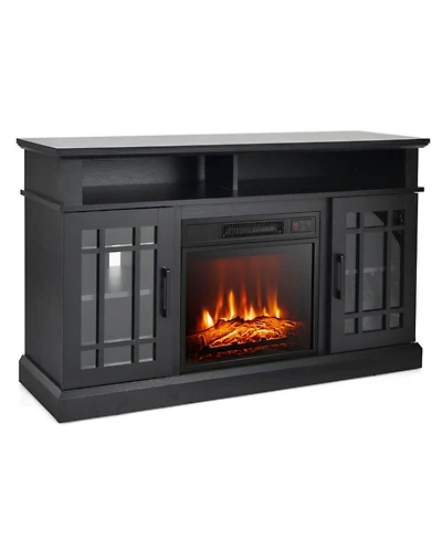 Gouun 48 in Electric Fireplace Tv Stand with Storage Cabinets for TVs up to 55 in